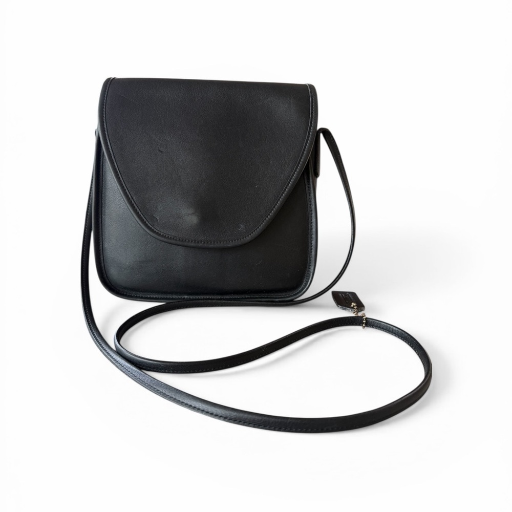 Coach Lindsay Bag Vintage Black Glove Tan Leather Crossbody Bag 80/90’s USA